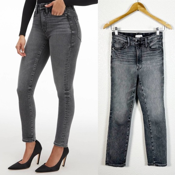 Good American Womens Good Legs Stovepipe Cigarette Jeans in Grey Size 4 / 27 - Picture 1 of 11